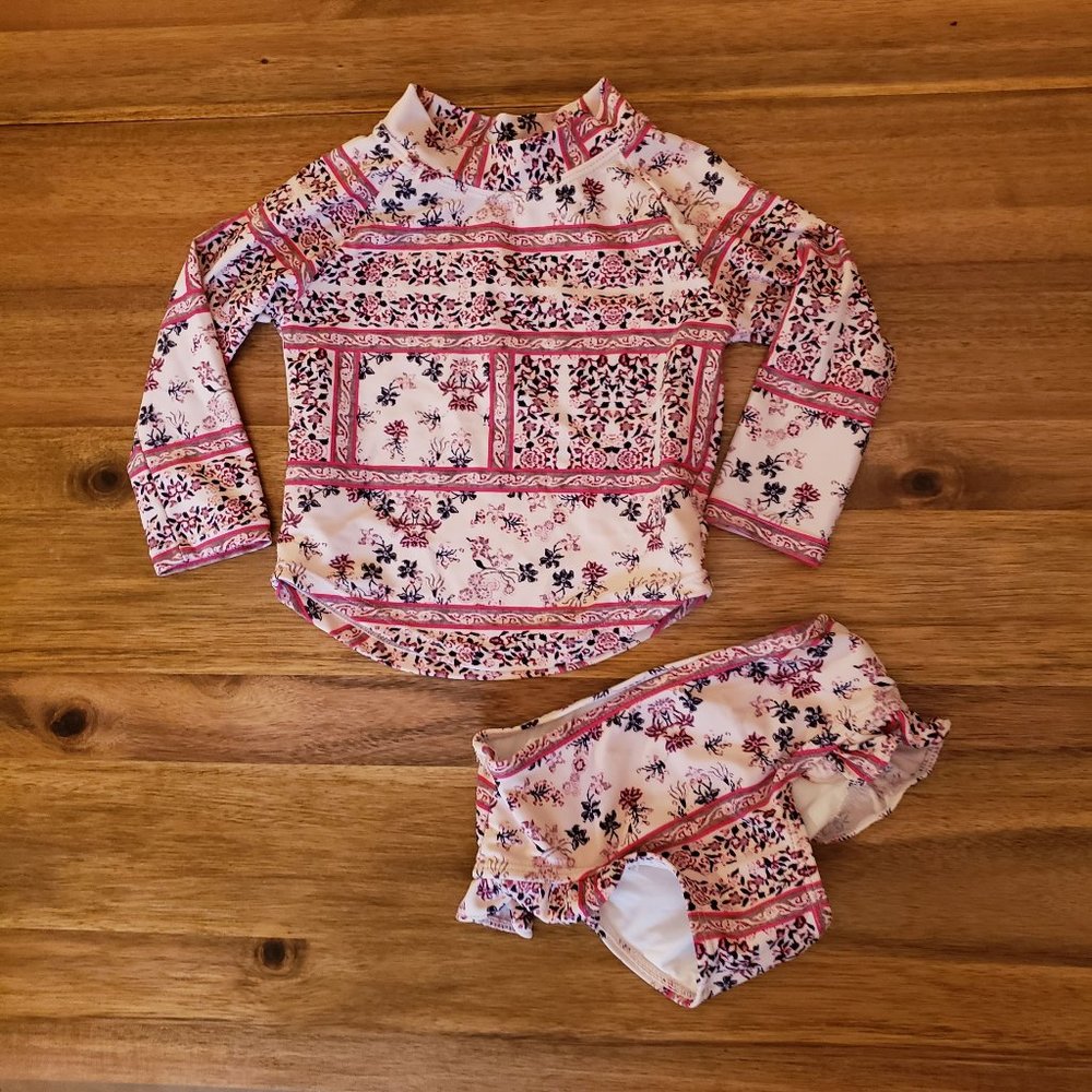 Jessica Simpson Boho Long Sleeve Swim Suit 12m